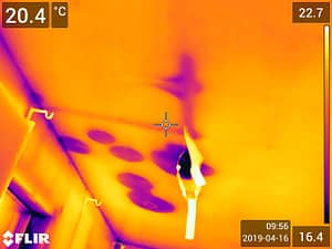 Image thermique d'infiltration d’eau au plafond